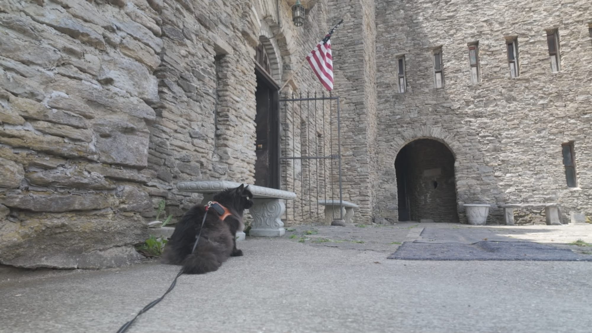 Artemis at the front of Loveland Castle, sizing up fifty-two years of one man's work