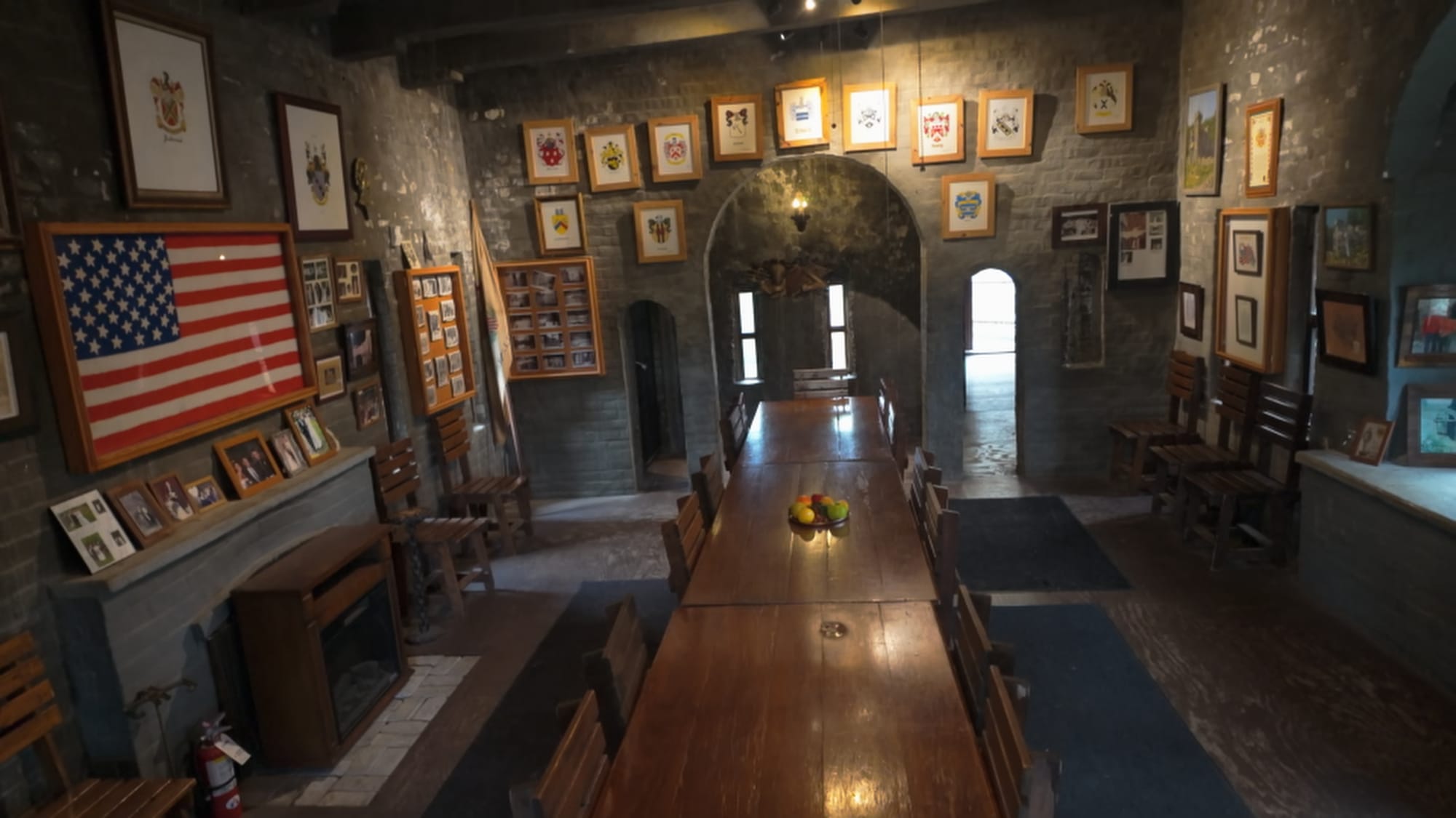 The castle dining room, laid out the way Andrews kept it