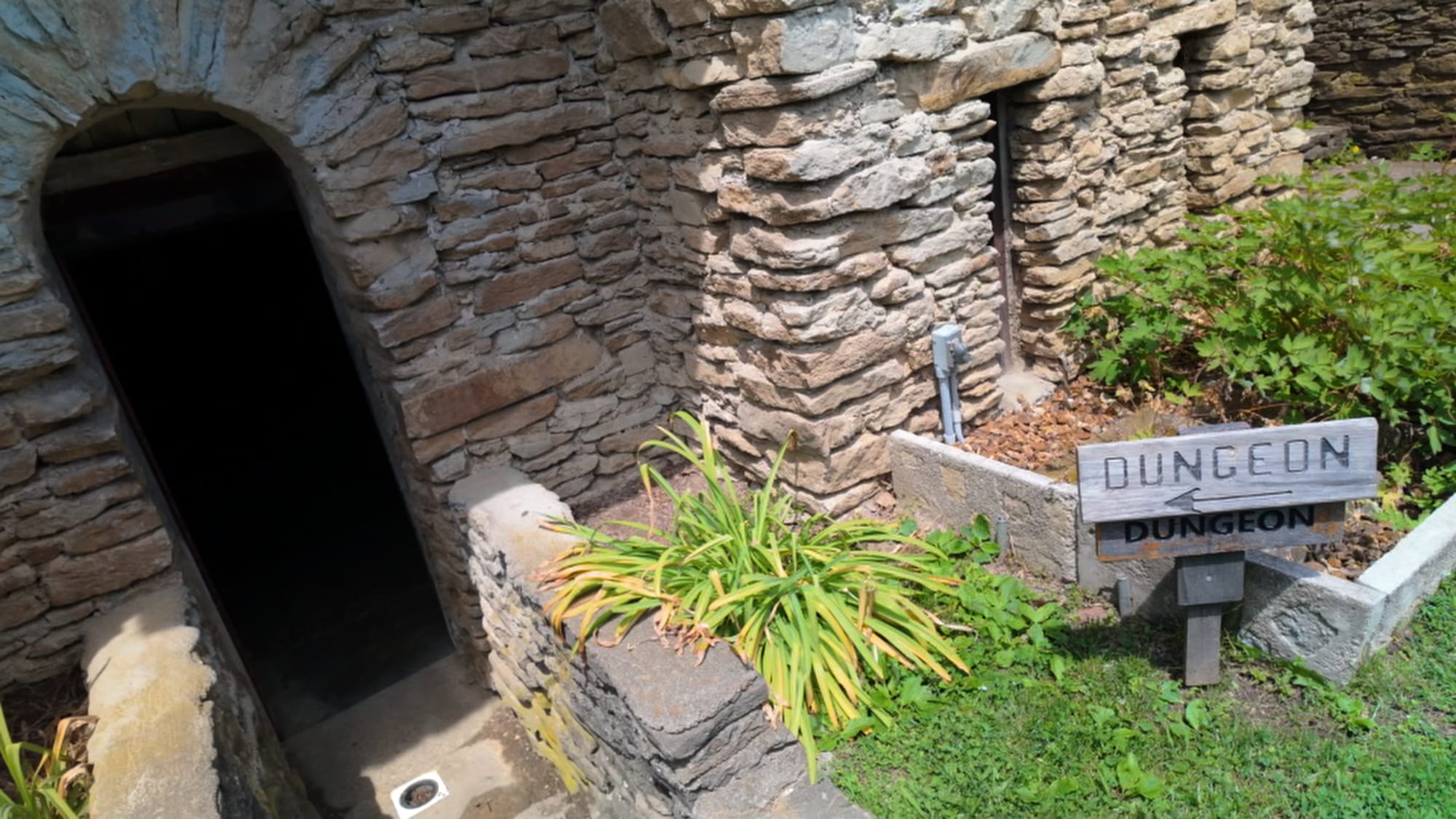 The castle dungeon, complete with occupant