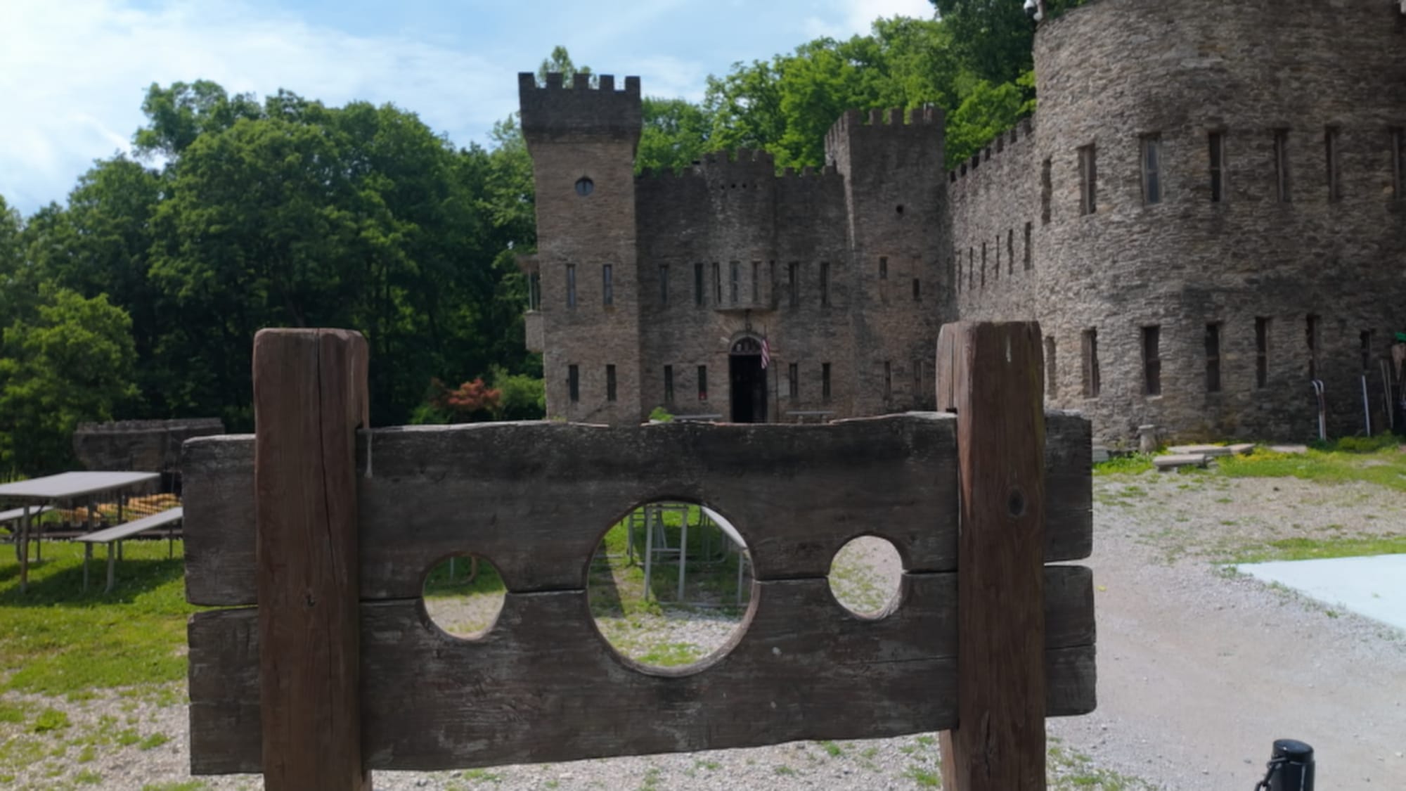 The stockade on the castle grounds