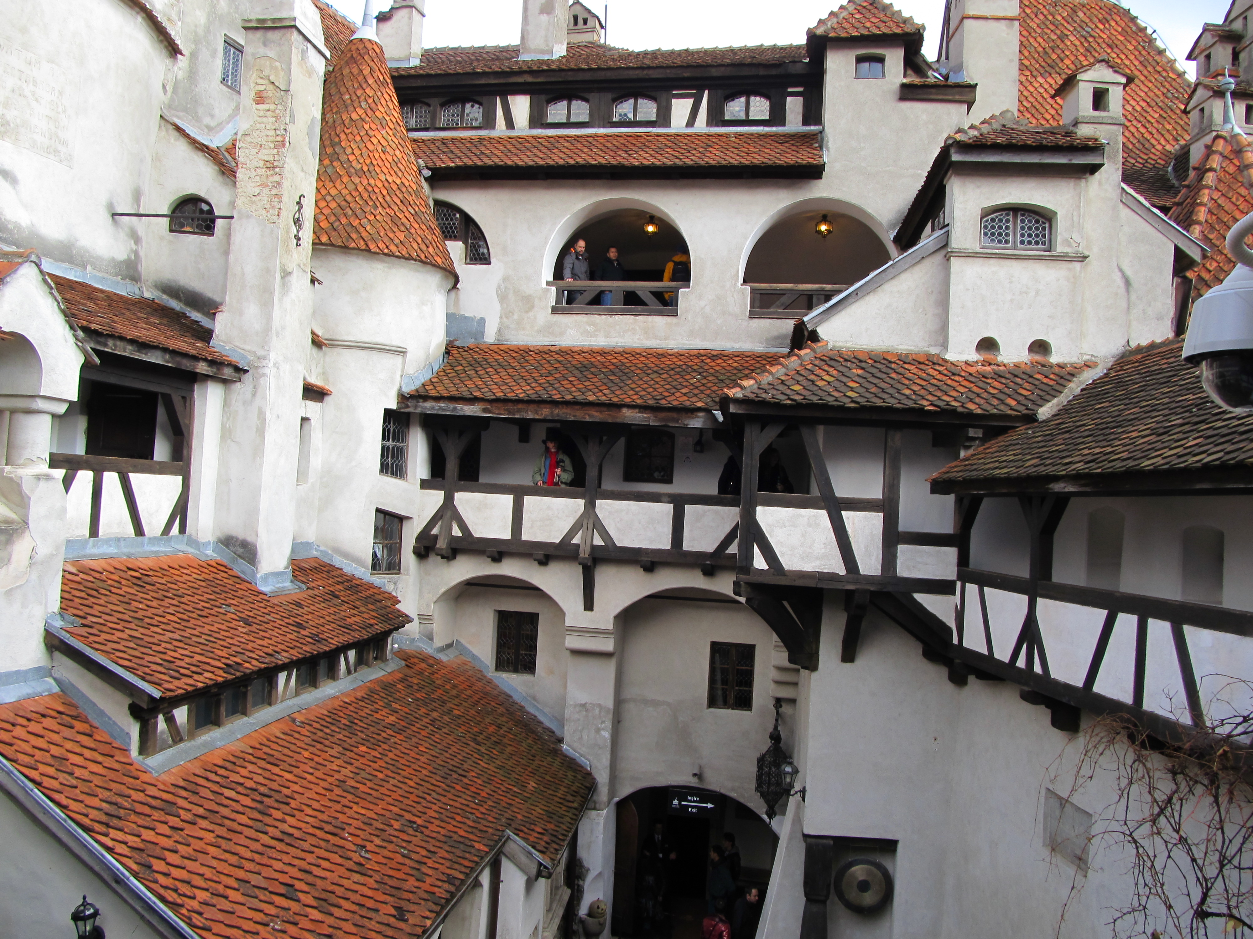 Bran Castle's inner courtyard — impressive, well-maintained, and loosely connected to Dracula at best