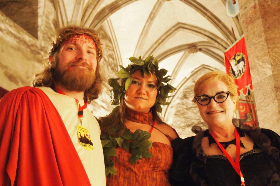 The family at Corvin — Jesus, Daphne-the-tree, and mom