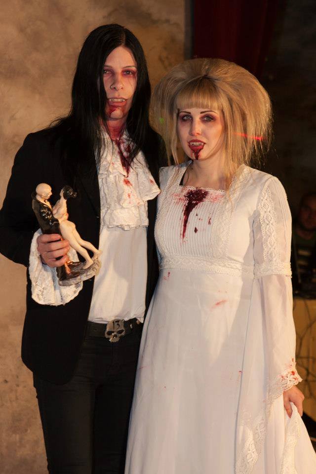 The winners — the Australian vampire couple with their trophy