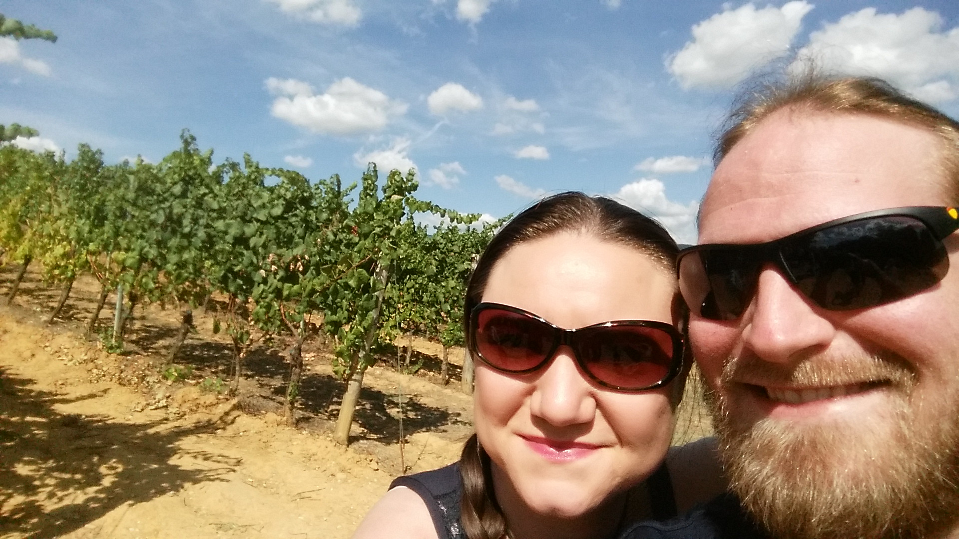 Me and my sister at a Tuscan winery, Italy
