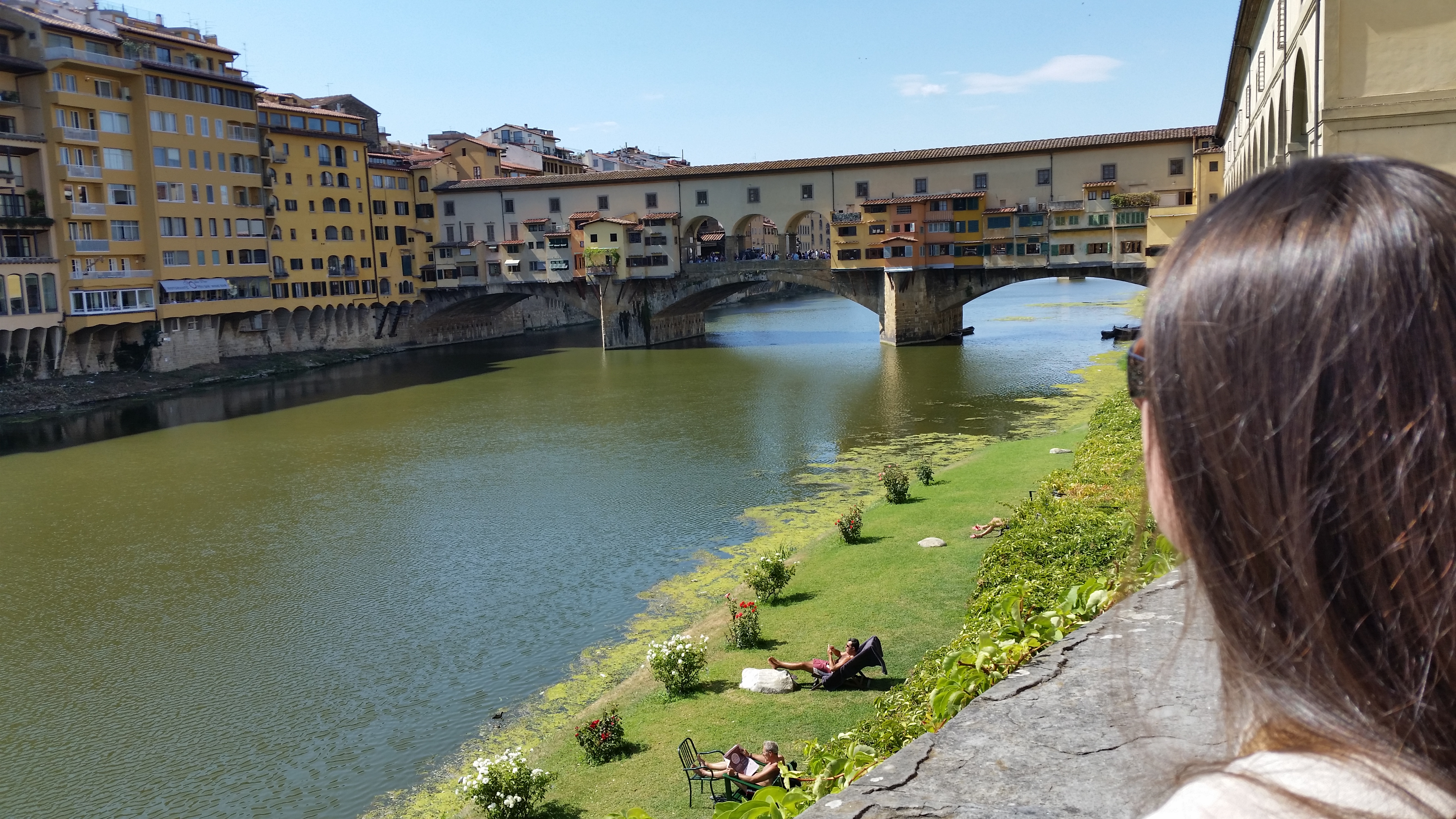 The Ponte Vecchio spanning the Arno River in Florence