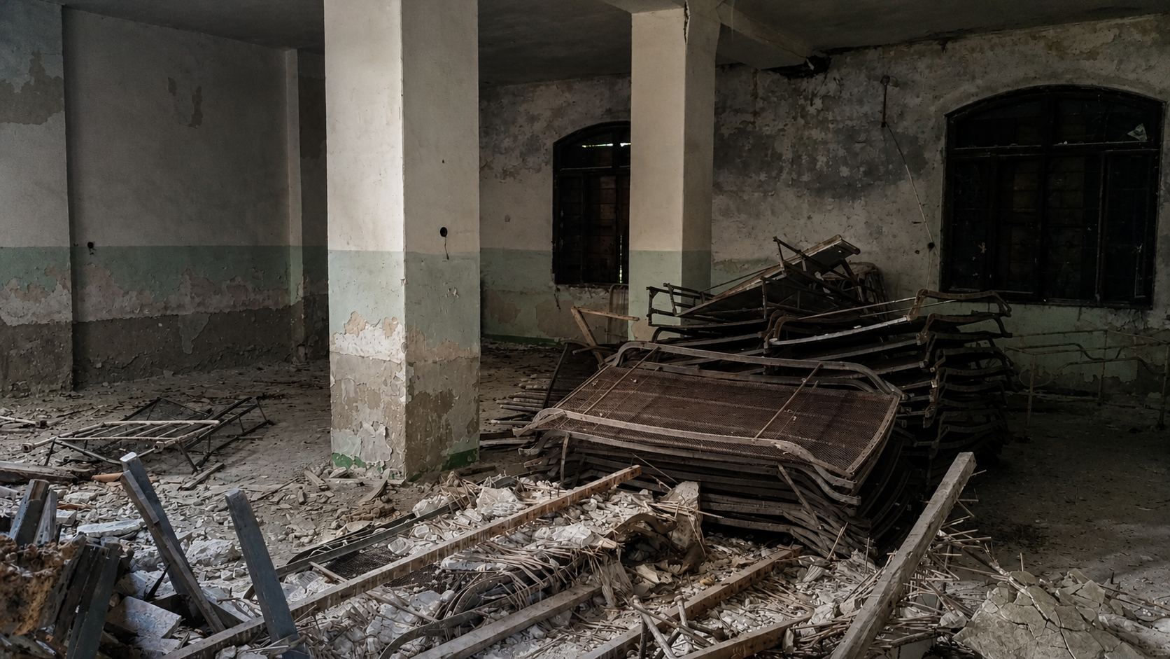The decaying remains of the psychiatric ward on Poveglia