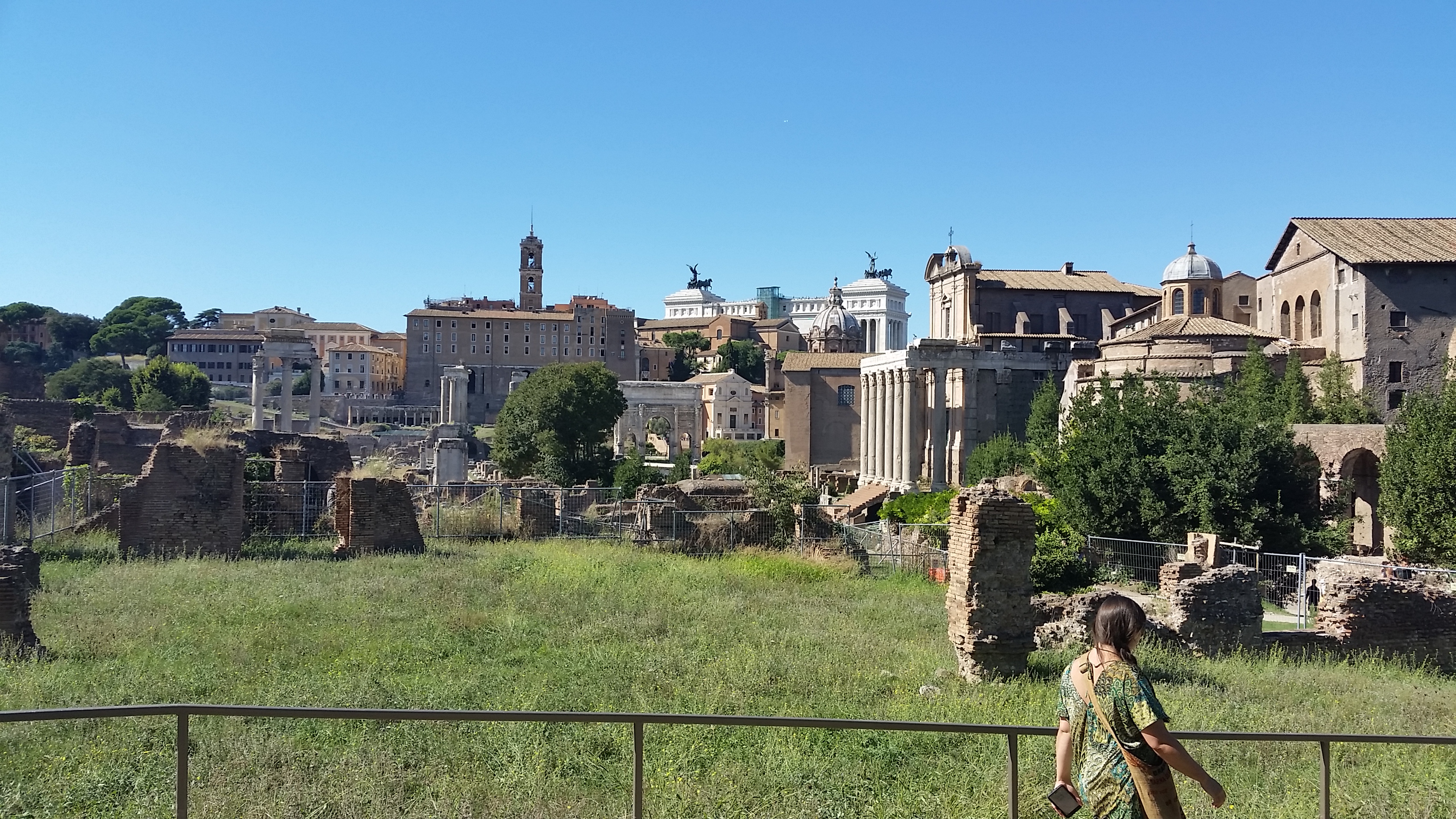My sister among the ruins of the Roman Forum in Rome