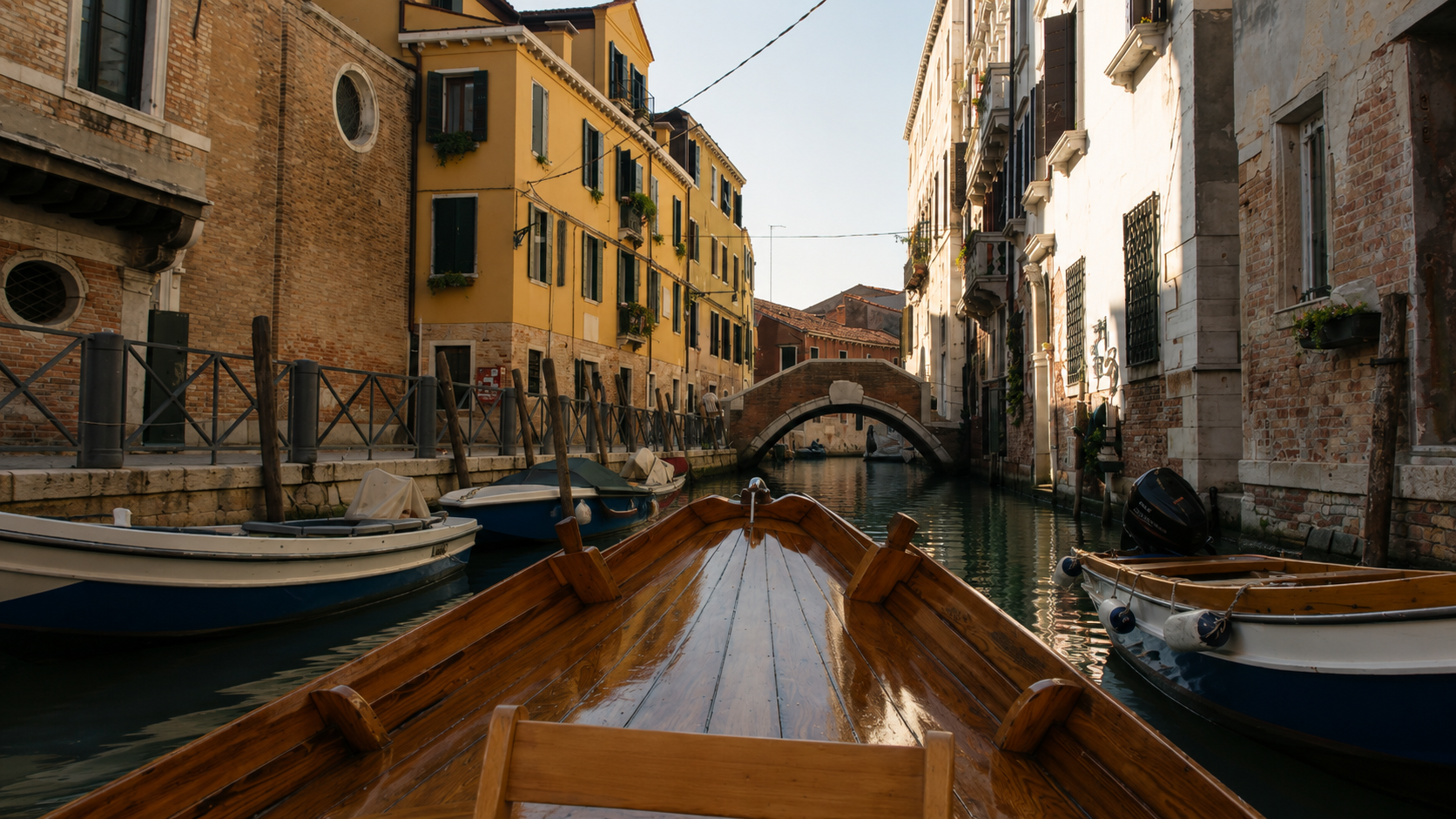 Crossing the Venetian lagoon by boat toward Poveglia island