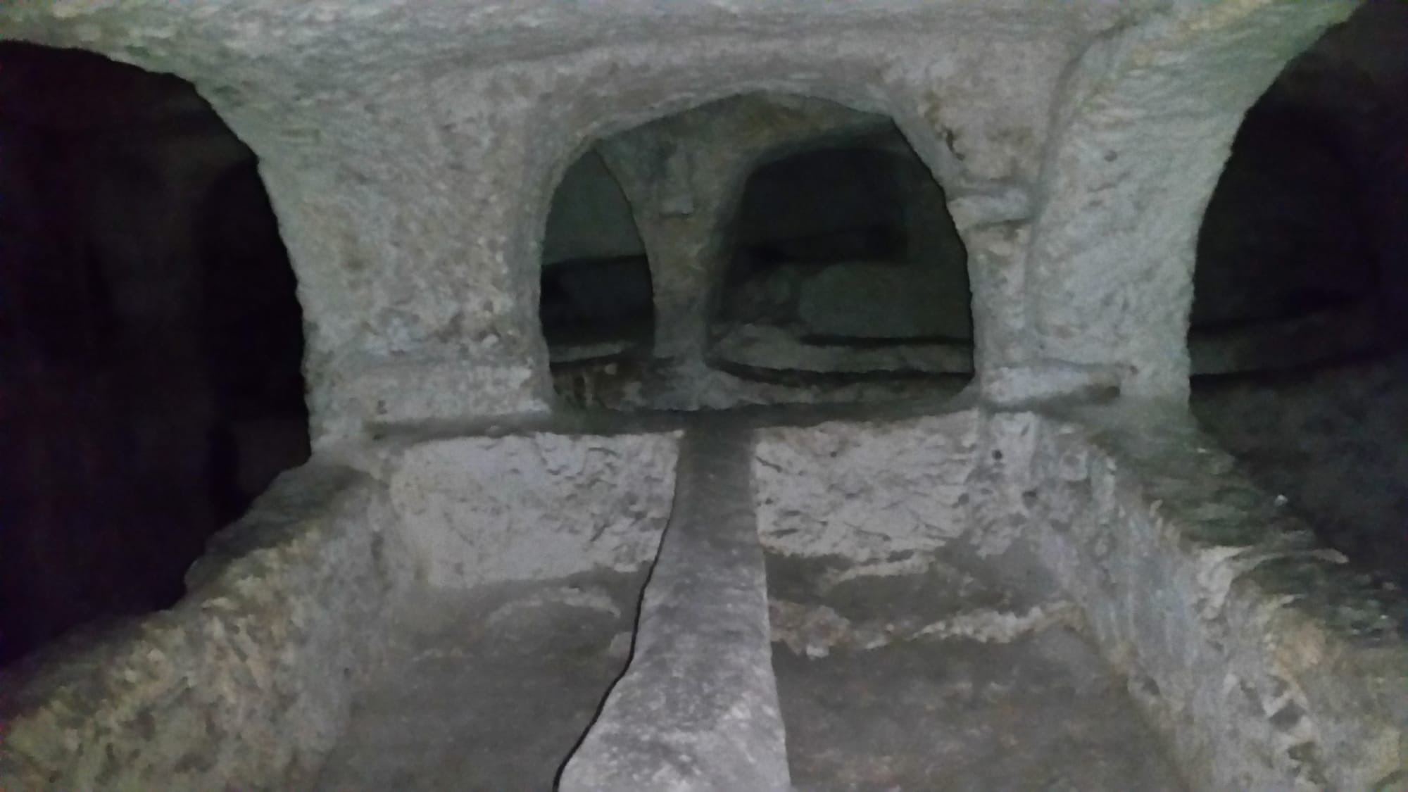 Carved tombs and burial niches in St. Paul's Catacombs
