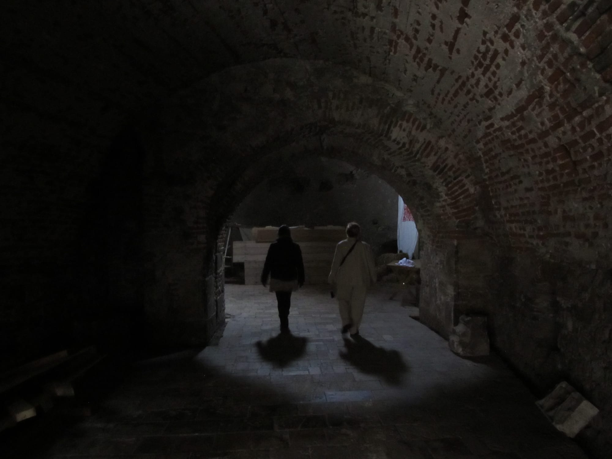 My sister and mom inside Corvin Castle. Gothic corridors, fourteen stories, built to impress as much as to intimidate.