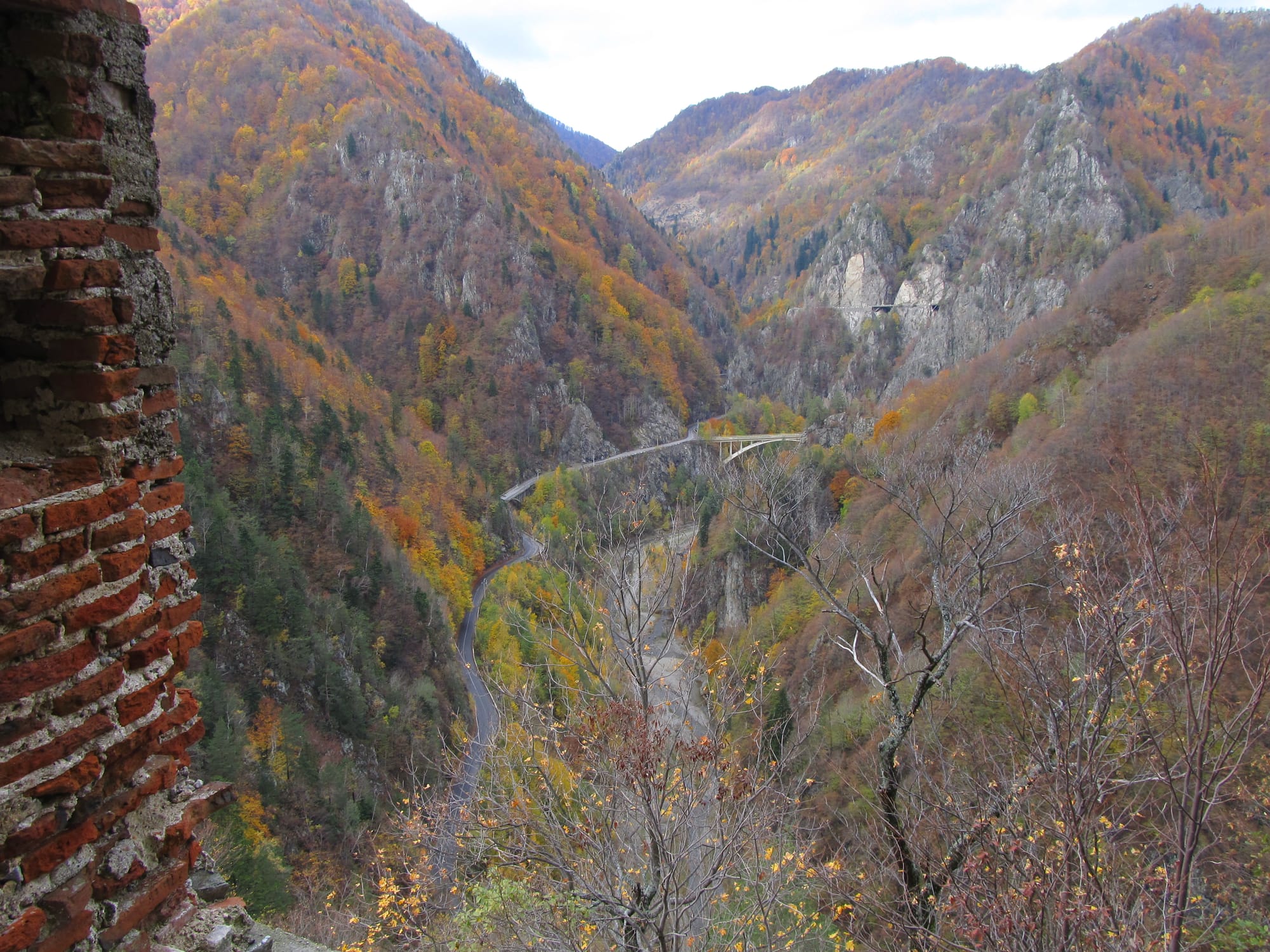 The view from Poenari. He escaped through a passage in the mountain. She didn't.